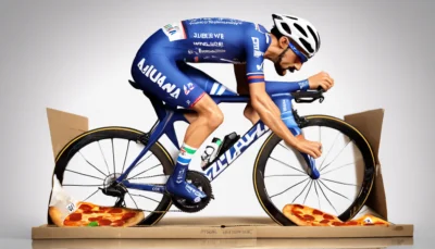 Cyclisme – Quel incroyable cadeau Julian Alaphilippe a-t-il offert à un rival d’échappée dans une boîte à pizza ? Découvrez la surprenante histoire de ce maillot insolite !